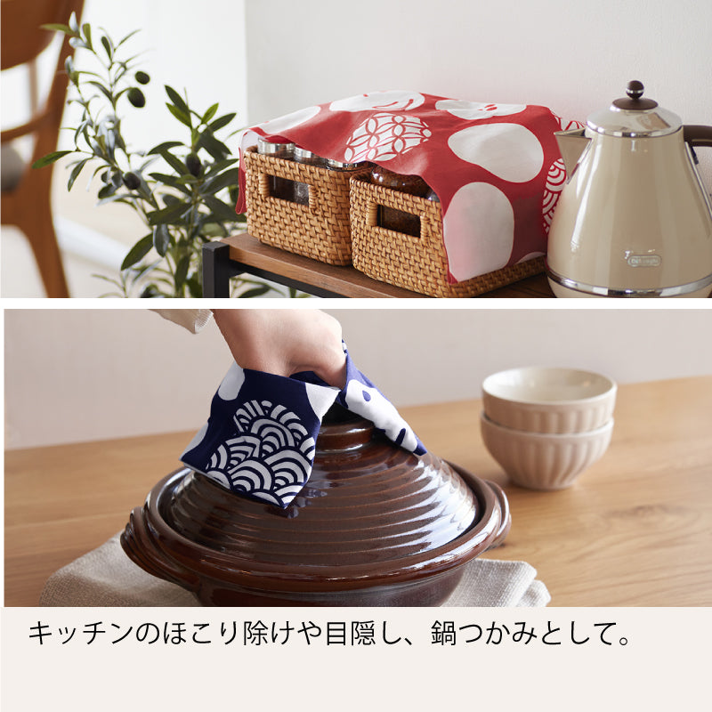 手ぬぐい タペストリ 縁起柄 伝統工芸 四季の雅オリジナル ロゴ紋づくし(大)