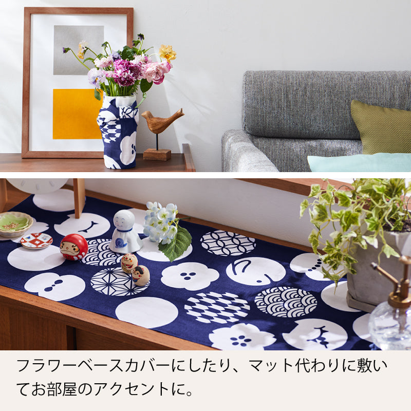 手ぬぐい タペストリ 縁起柄 伝統工芸 四季の雅オリジナル ロゴ紋づくし(大)