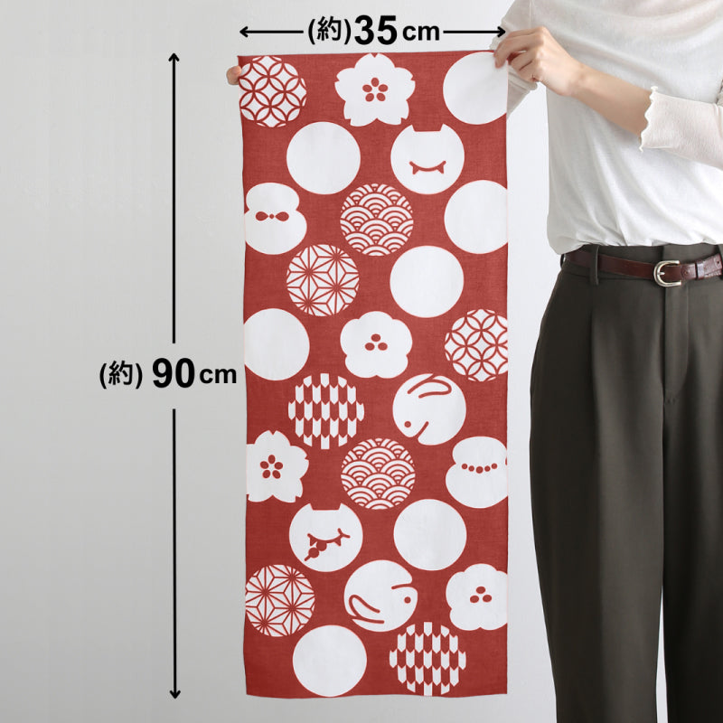 手ぬぐい タペストリ 縁起柄 伝統工芸 四季の雅オリジナル ロゴ紋づくし(大)