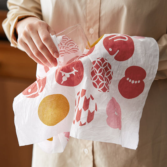 手ぬぐい タペストリ 縁起柄 伝統工芸 四季の雅オリジナル ロゴ紋づくし(マルチ)