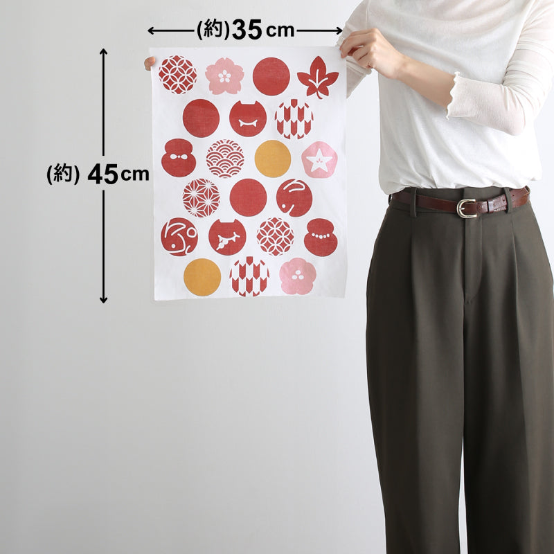 手ぬぐい タペストリ 縁起柄 伝統工芸 四季の雅オリジナル ロゴ紋づくし(マルチ)