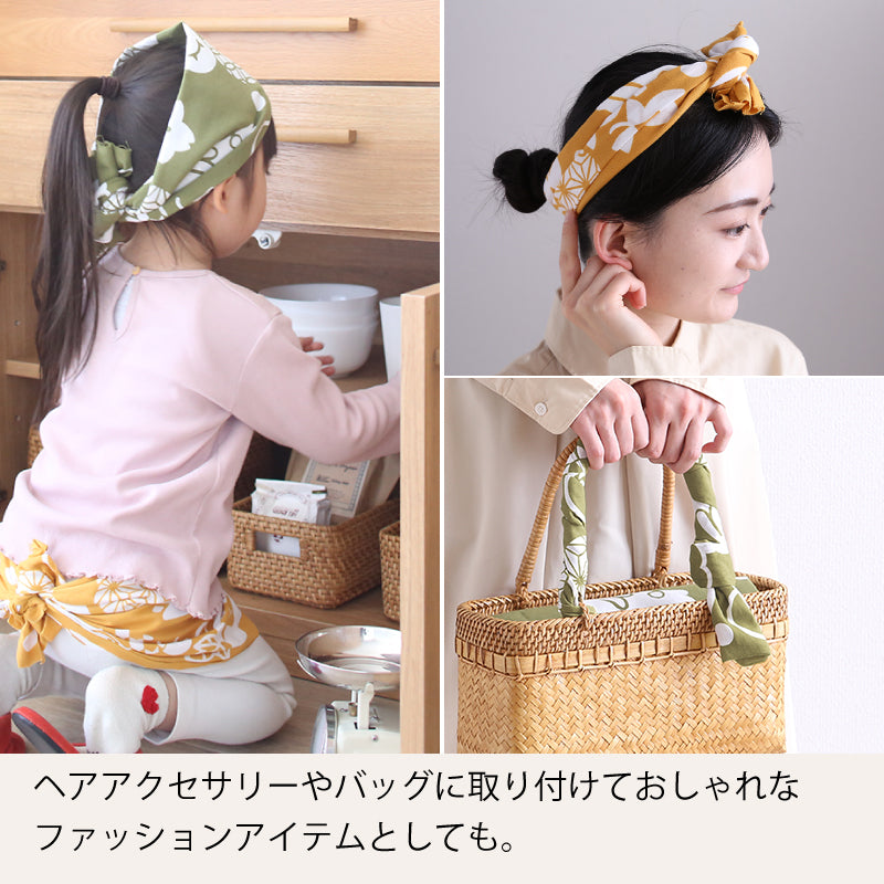 手ぬぐい タペストリ 縁起柄 伝統工芸 四季の雅オリジナル うさぎロゴ散らし(横)