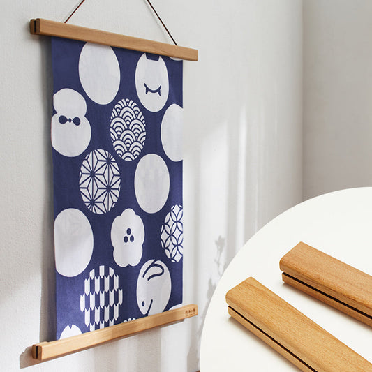 手ぬぐい タペストリー棒 四季の雅 木製 ワンタッチマグネットハンガー