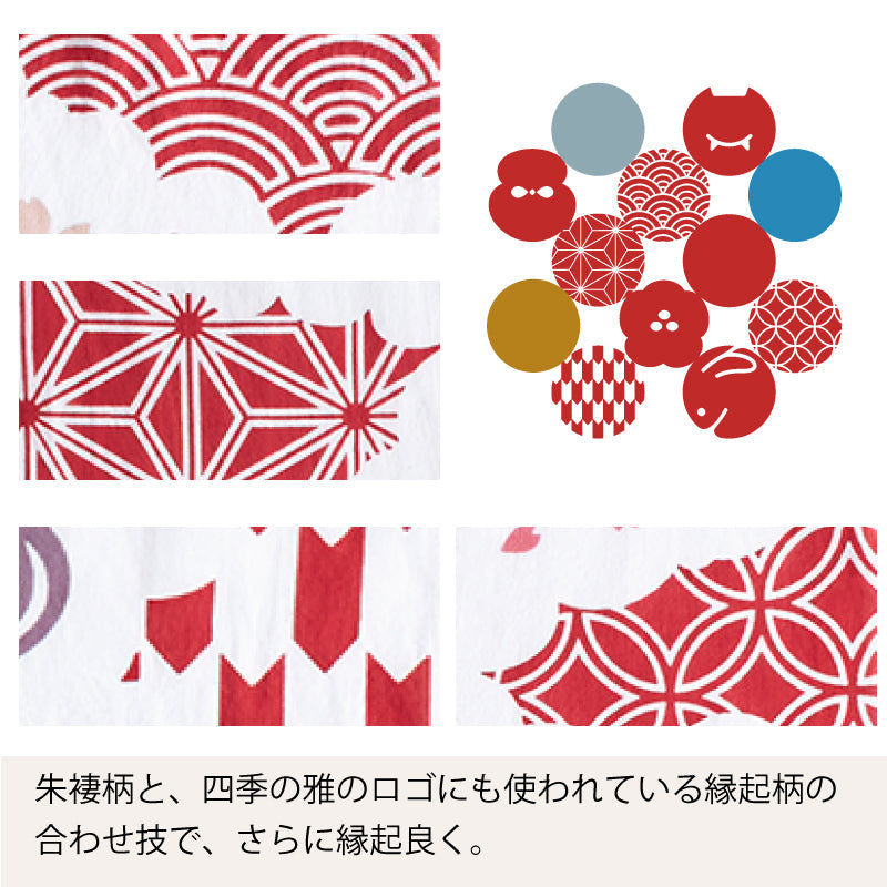 手ぬぐい タペストリ 桜うさぎ 伝統工芸 四季の雅 4 月のお飾り柄 吉祥花見