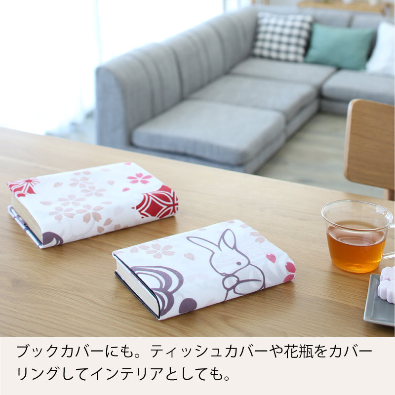 手ぬぐい タペストリ 桜うさぎ 伝統工芸 四季の雅 4 月のお飾り柄 吉祥花見