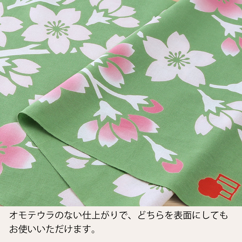 手ぬぐい タペストリ しだれ桜 伝統工芸 四季の雅オリジナル 春の花~桜鴬に扇
