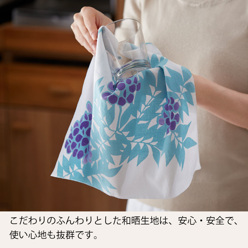 手ぬぐい タペストリ 藤と鯉 伝統工芸 四季の雅オリジナル 春の花~藤鯉に水紋