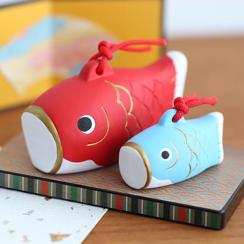 かわいい 置物 『赤鯉』『青鯉』 四季の雅 ちっちゃいものクラブ (単品購入)