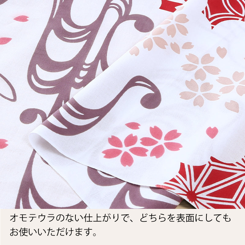 手ぬぐい タペストリ 桜うさぎ 伝統工芸 四季の雅 4 月のお飾り柄 吉祥花見